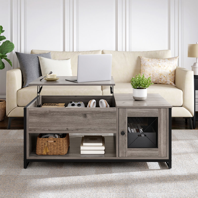 Rectangle lift top coffee table with storage sales